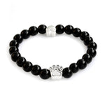 QIHE JEWELRY Tiny Anitique Paw Charm Stone Bracelet Pet Memorial Cat Dog Lovers Jewelry For Men Women Unisex