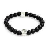 QIHE JEWELRY Tiny Anitique Paw Charm Stone Bracelet Pet Memorial Cat Dog Lovers Jewelry For Men Women Unisex