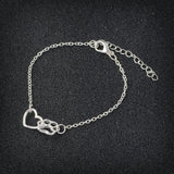 Paw and Heart Bracelet Dog Cat Paw Claw Bracelet For Women Men Fashion Simple Bracelet For Animal Lovers Pet owner