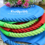 Durable Pet Dog Outdoor Training Puppy Flying Discs Toy High Quality Nylon Big Dog Chew Rope Toy Interactive Toy