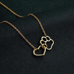 Jisensp Hollow Pet Paw Footprint Bracelets Shellhards Cute Animal Tassut Cat Dog Love Heart Charm Bracelet for Women pulseras