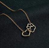 Jisensp Hollow Pet Paw Footprint Bracelets Shellhards Cute Animal Tassut Cat Dog Love Heart Charm Bracelet for Women pulseras
