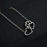 Jisensp Hollow Pet Paw Footprint Bracelets Shellhards Cute Animal Tassut Cat Dog Love Heart Charm Bracelet for Women pulseras