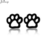 Jisensp Hollow Pet Paw Footprint Bracelets Shellhards Cute Animal Tassut Cat Dog Love Heart Charm Bracelet for Women pulseras