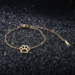AAAAA Quality 100% Stainless Steel Dog Cat Pet Paw Bracelet for Women Female Never Tarnish Jewelry Bracelets