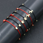 2pcs Couples Bracelet Lucky Red Rope Thread Heart Crown Star Dog Bracelet For Girls Boys Friendship Bracelets Women Men Jewelry