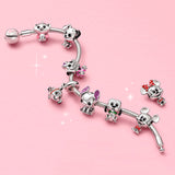 New Disny Cartoon Animal Charms Anime Mickey Jewelry for Women Catoon Dog & Cat & Minnie Beads Fit Original Pandor Bracelet Gift
