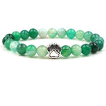 yoga 7 Color Colourful Natural Stone Beads Bracelets Dog Cat Footprint Paw Charms mala 108 Bracelet Pet Lover Strend Jewelry
