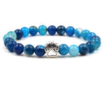 yoga 7 Color Colourful Natural Stone Beads Bracelets Dog Cat Footprint Paw Charms mala 108 Bracelet Pet Lover Strend Jewelry