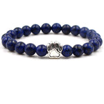 yoga 7 Color Colourful Natural Stone Beads Bracelets Dog Cat Footprint Paw Charms mala 108 Bracelet Pet Lover Strend Jewelry