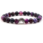 yoga 7 Color Colourful Natural Stone Beads Bracelets Dog Cat Footprint Paw Charms mala 108 Bracelet Pet Lover Strend Jewelry