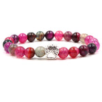 yoga 7 Color Colourful Natural Stone Beads Bracelets Dog Cat Footprint Paw Charms mala 108 Bracelet Pet Lover Strend Jewelry