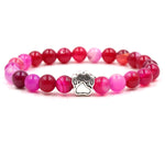 yoga 7 Color Colourful Natural Stone Beads Bracelets Dog Cat Footprint Paw Charms mala 108 Bracelet Pet Lover Strend Jewelry