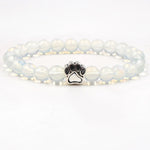 yoga 7 Color Colourful Natural Stone Beads Bracelets Dog Cat Footprint Paw Charms mala 108 Bracelet Pet Lover Strend Jewelry