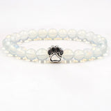 yoga 7 Color Colourful Natural Stone Beads Bracelets Dog Cat Footprint Paw Charms mala 108 Bracelet Pet Lover Strend Jewelry
