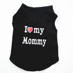 Cute I LOVE MY DADDY MOMMY  Dog Clothes Pet Costume Vest Puppy Cats