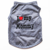 Cute I LOVE MY DADDY MOMMY  Dog Clothes Pet Costume Vest Puppy Cats