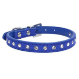 11 Colors Bling Rhinestone PU Leather Collar For Dog Pet Accessories Crystal Diamond Dog Collar and Leash For Small Large Dogs