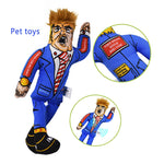 Popular Pet Dog Toys Donald Trump Funny Canvas Durability Plush Dog Toys Squeak Chew Sound Toy Fit for All Pets  Funny Toys