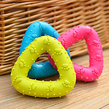 TRIANGLE Ring Colorful Funny Squeaky Chew Toy for Pets Dogs Toy Cats To