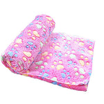 Cat Dog Mattress Pad Cleaning Towel Bed Blankets Corduroy Pet Blankets Footprint / Paw Double-Sided Foldable Pink Rose Beige