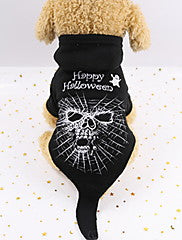 Dogs Outfits Winter Dog Clothes Black Halloween Costume Polyster Skull Holiday Funny XS S M L XL XXL