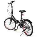 20" Lightweight Adult Folding Bicycle Bike with 7-Speed Drivetrain Dual V-Brakes