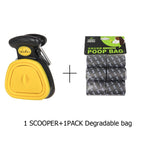 Dog Pet Travel Foldable Pooper Scooper With 1 Roll Decomposable bags Poop Scoop Clean Pick Up Excreta Cleaner Epacket Shipping