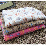 Cat Dog Mattress Pad Cleaning Towel Bed Blankets Corduroy Pet Blankets Footprint / Paw Double-Sided Foldable Pink Rose Beige