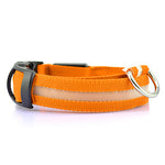 Cat Dog Collar LED Lights Adjustable / Retractable Solid Colored Nylon White Orange Yellow