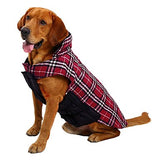 Dog Coat Vest Winter Dog Clothes Reversible Brown Green Red Costume Cotton Plaid / Check Keep Warm Reversible XS S M L XL XXL