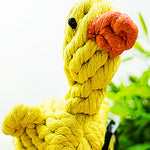 Little Yellow Duck Shape Handmade Rope Pets Toy