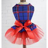 Dogs Cats Pets Dress Dog Clothes Green Red Blue Costume Polyster Voiles & Sheers Plaid / Check Bowknot Wedding XS S M L XL