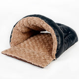Dogs Cats Pets Bed Tent Cave Bed Pet House Plush Fabric Pet Liners Solid Colored Warm Tent washable Brown
