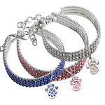 Dogs Collar Necklace Adjustable Size Footprint / Paw Decoration Mosaic Alloy White Blue Pink