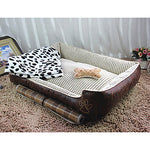 Cat Dog Mattress Pad Bed Bed Blankets Leather Cotton Pet Blankets Waterproof Beige Coffee