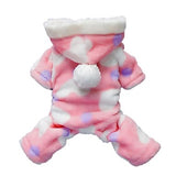 Cat Dog Hoodie Jumpsuit Pajamas Winter Dog Clothes Black Pink Costume  Polar Fleece Polka Dot Casual / Daily S M L XL XXL