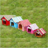Cat Dog Bed Tent Cave Bed Pet House Fabric Pet Mats & Pads Solid Colored Stripes Portable Warm Foldable Yellow Coffee