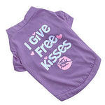 Cat Dog Shirt / T-Shirt Dog Clothes Purple Rose Costume Cotton Letter & Number Casual / Daily XS S M L