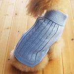 Cat Dog Sweater Winter Dog Clothes Light Blue Costume Cotton Solid Colored XS S M L XL