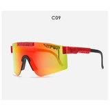 NEW Brand Rose red pit viper Sunglasses double wide polarized mirrored lens tr90 frame uv400 protection wih case