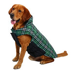 Dog Coat Vest Winter Dog Clothes Reversible Brown Green Red Costume Cotton Plaid / Check Keep Warm Reversible XS S M L XL XXL